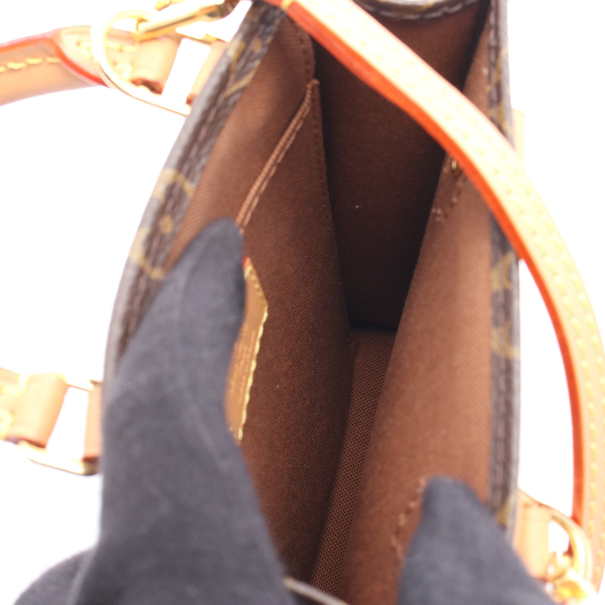 プティット サックプラ モノグラム ハンドバッグ PVC レザー ブラウン 2WAY ルイヴィトン バッグ LOUIS VUITTON