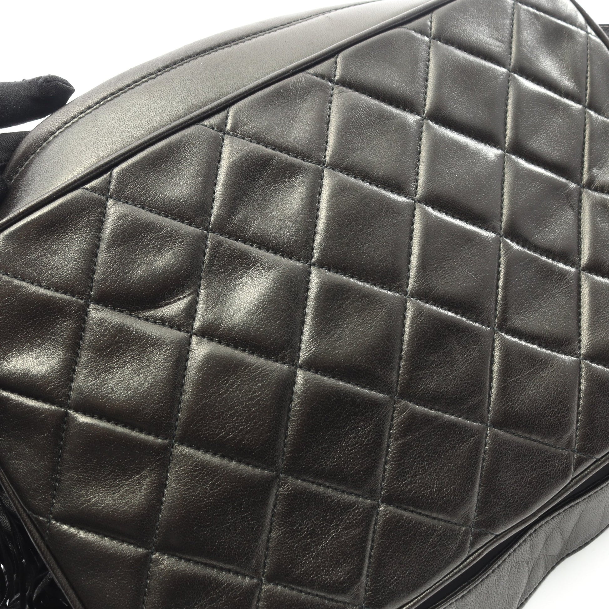 マトラッセ ショルダーバッグ ラムスキン ブラック ゴールド金具 タッセル シャネル バッグ CHANEL