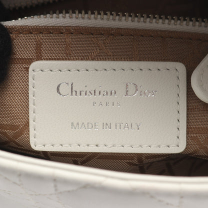 レディディオール ミニ カナージュ ハンドバッグ レザー ホワイト 2WAY クリスチャンディオール バッグ Christian Dior