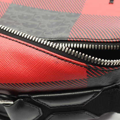 ボディバッグ チェック PVC レザー レッド ブラック ディオールオム バッグ Dior HOMME