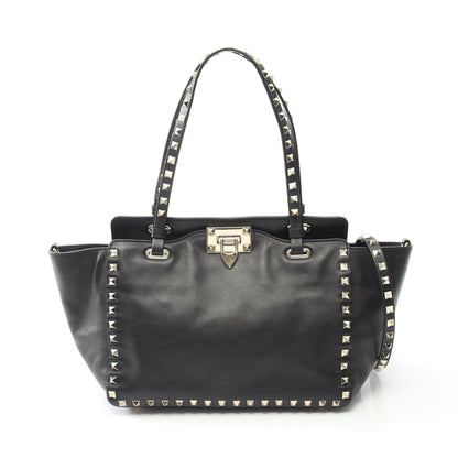 ロックスタッズ ハンドバッグ レザー ブラック 2WAY ヴァレンティノ バッグ VALENTINO