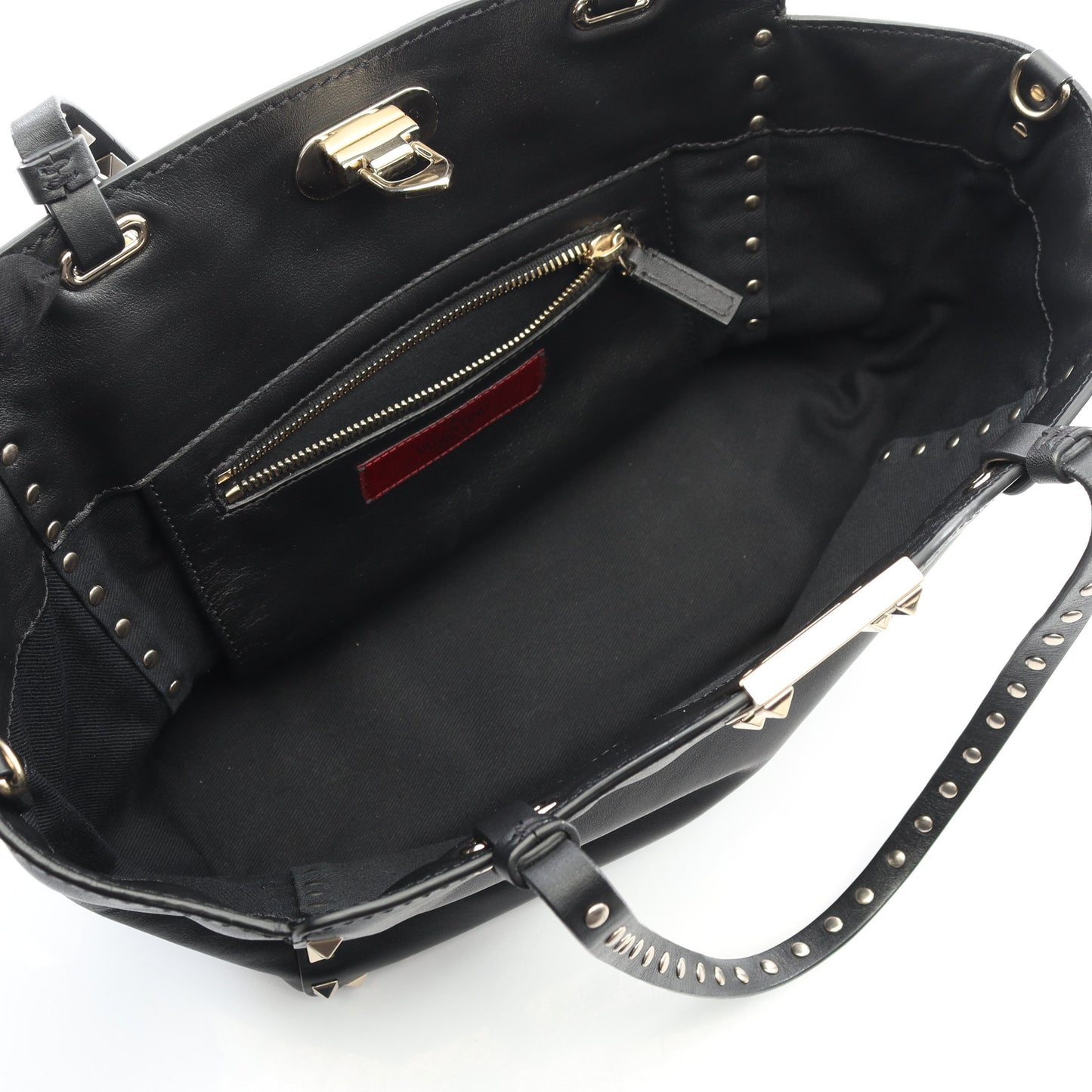 ロックスタッズ ハンドバッグ レザー ブラック 2WAY ヴァレンティノ バッグ VALENTINO