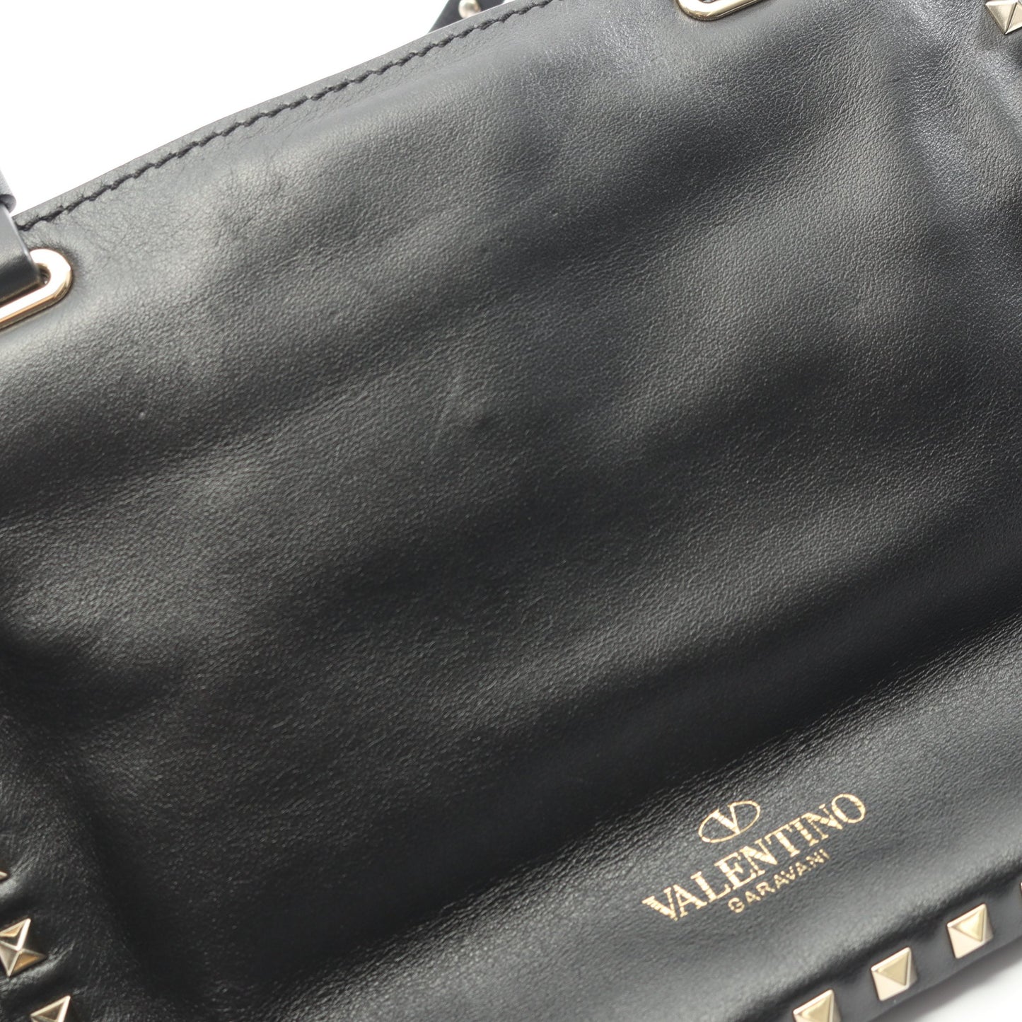 ロックスタッズ ハンドバッグ レザー ブラック 2WAY ヴァレンティノ バッグ VALENTINO