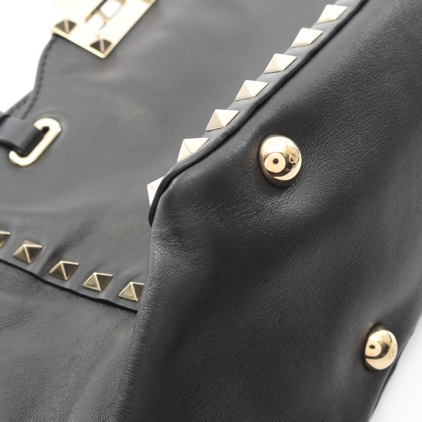 ロックスタッズ ハンドバッグ レザー ブラック 2WAY ヴァレンティノ バッグ VALENTINO
