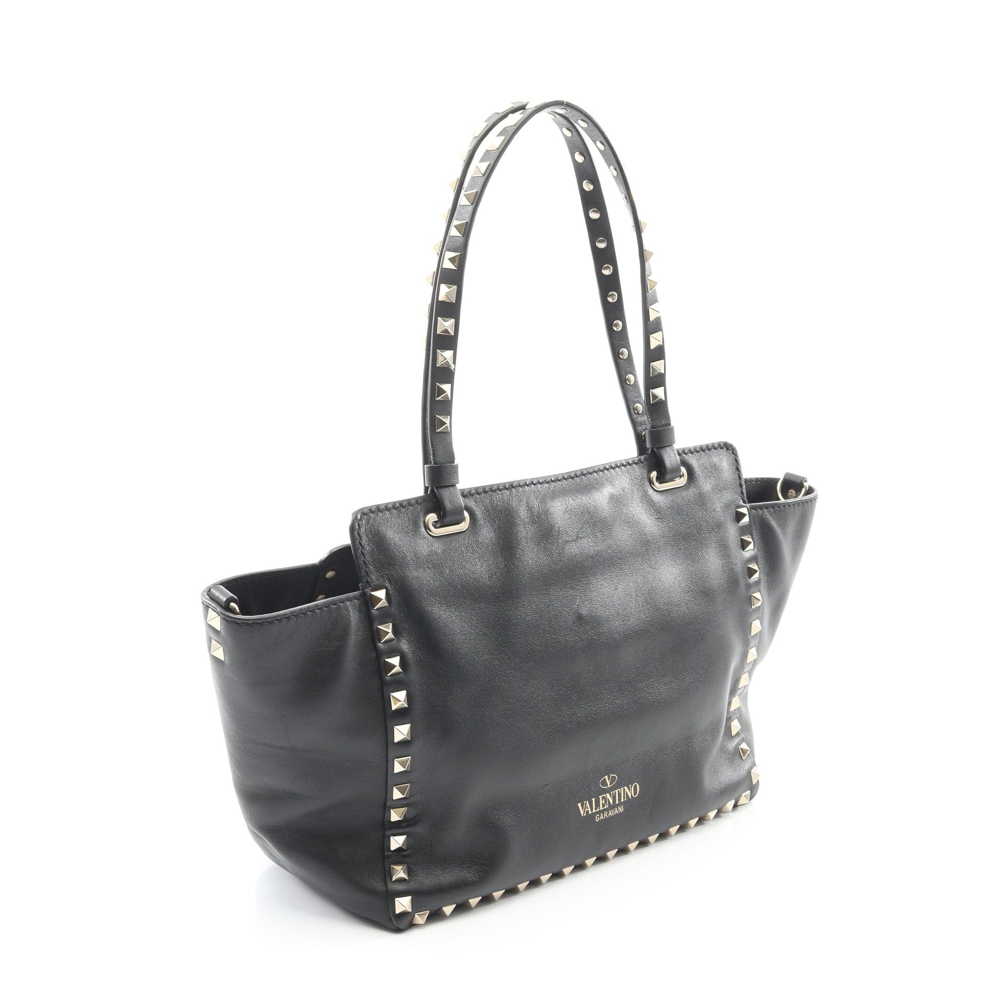 ロックスタッズ ハンドバッグ レザー ブラック 2WAY ヴァレンティノ バッグ VALENTINO