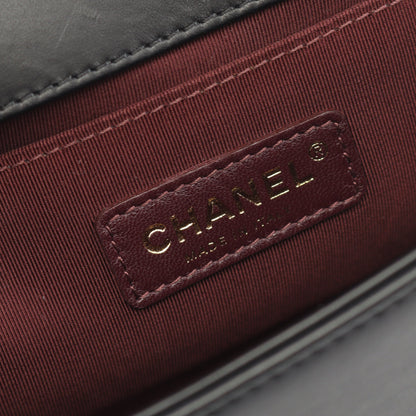 ボーイシャネル シェブロン Vステッチ チェーンショルダーバッグ レザー ブラック ゴールド金具 シャネル バッグ CHANEL