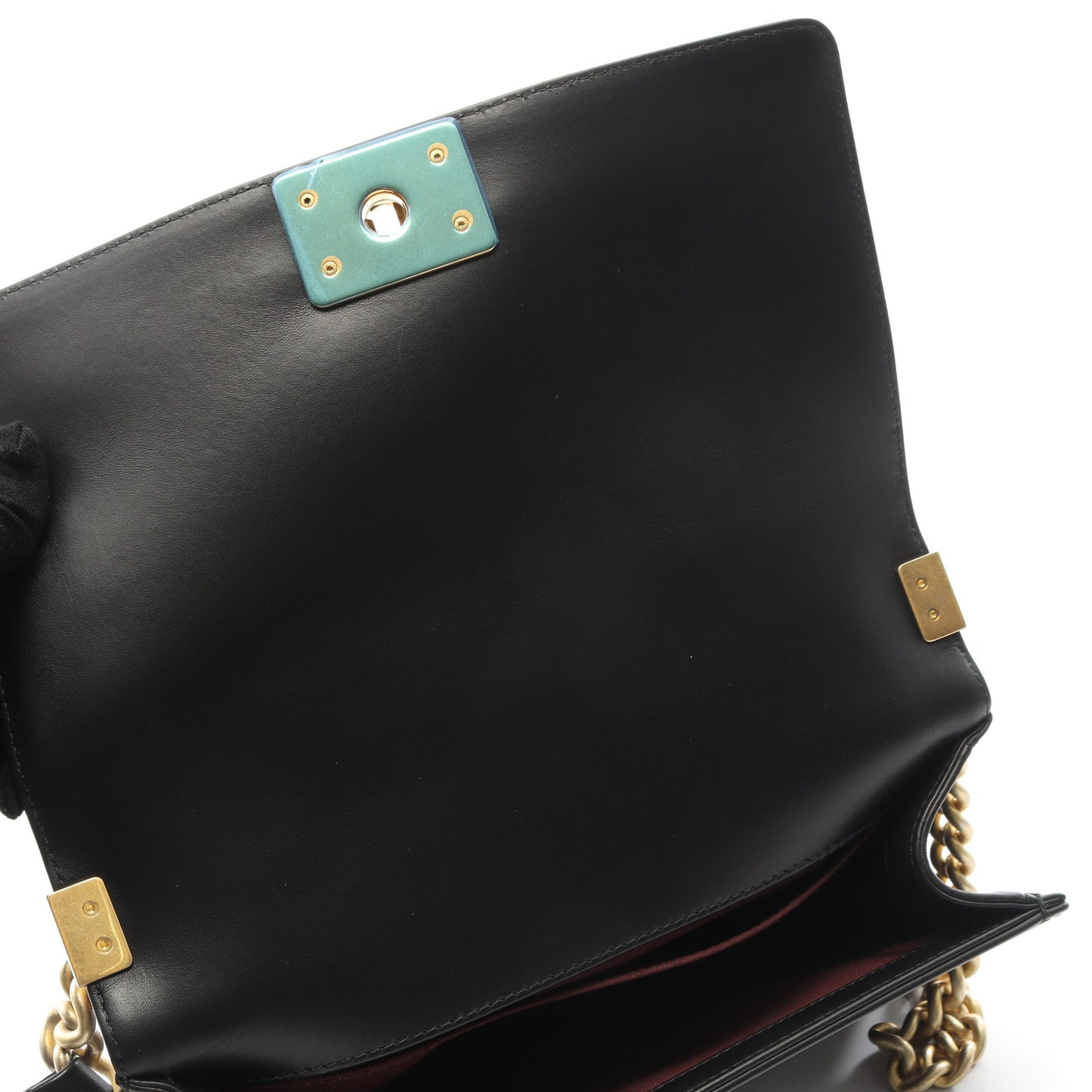 ボーイシャネル シェブロン Vステッチ チェーンショルダーバッグ レザー ブラック ゴールド金具 シャネル バッグ CHANEL