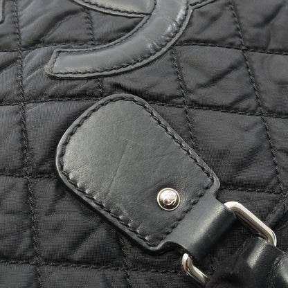パリニューヨークライン ハンドバッグ トートバッグ ナイロン レザー ブラック シルバー金具 シャネル バッグ CHANEL