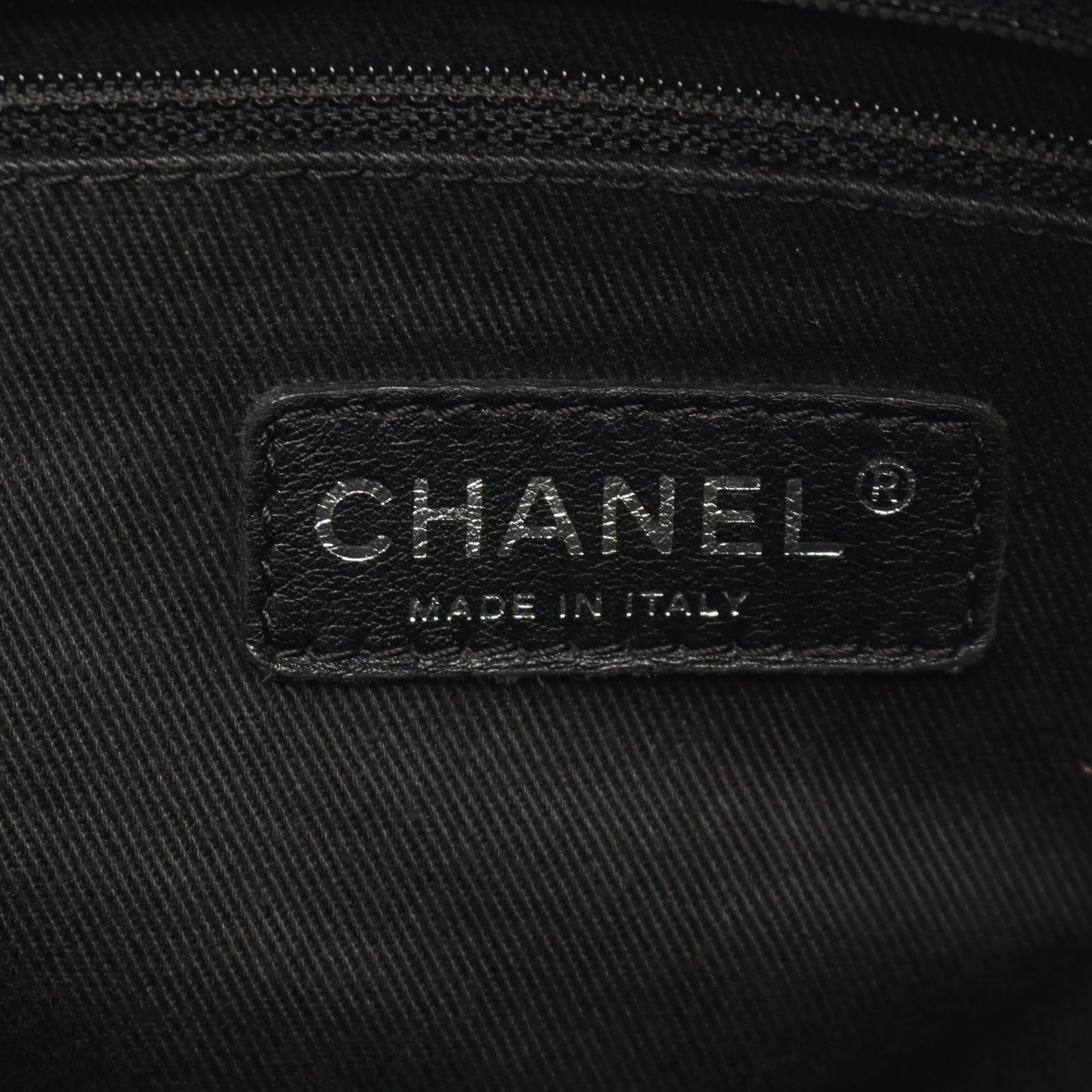 パリニューヨークライン ハンドバッグ トートバッグ ナイロン レザー ブラック シルバー金具 シャネル バッグ CHANEL