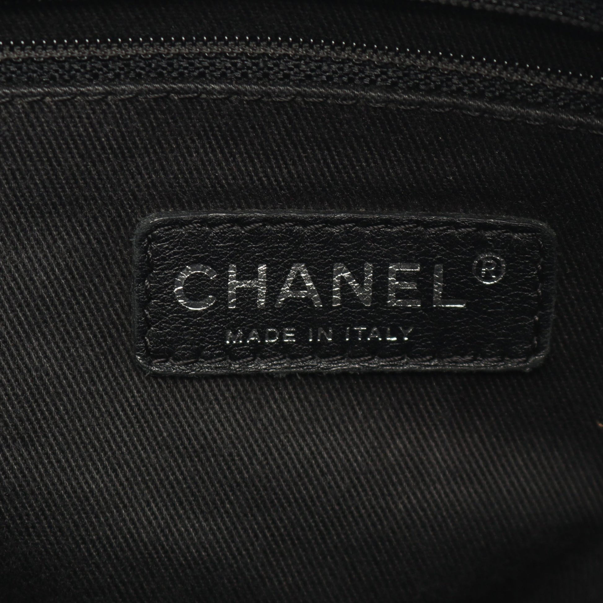 パリニューヨークライン ハンドバッグ トートバッグ ナイロン レザー ブラック シルバー金具 シャネル バッグ CHANEL