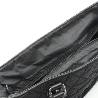 パリニューヨークライン ハンドバッグ トートバッグ ナイロン レザー ブラック シルバー金具 シャネル バッグ CHANEL