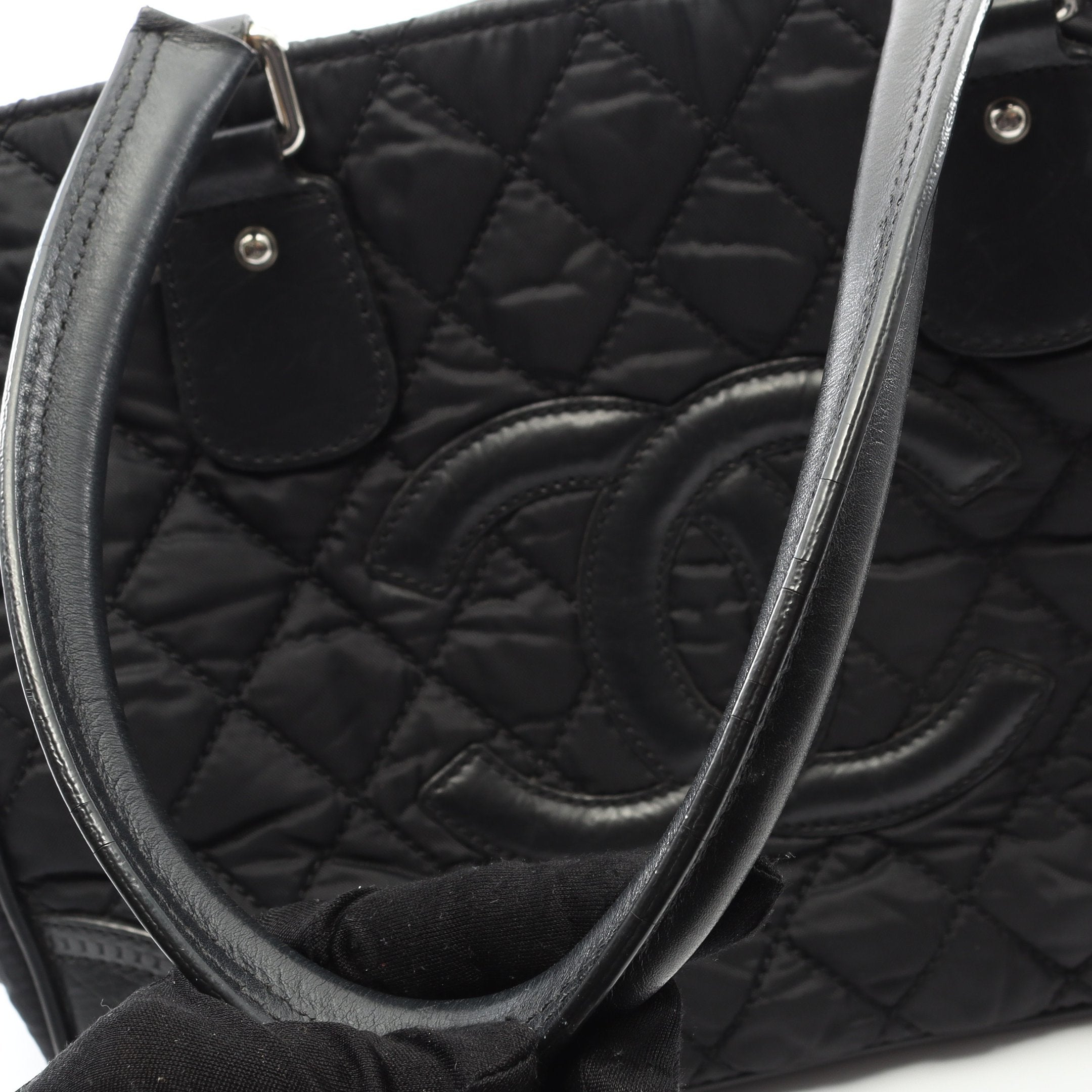 しよう　CHANEL パリ ニューヨークラインバック パリニューヨークライン ハンドバッグ トートバッグ ナイロン レザー