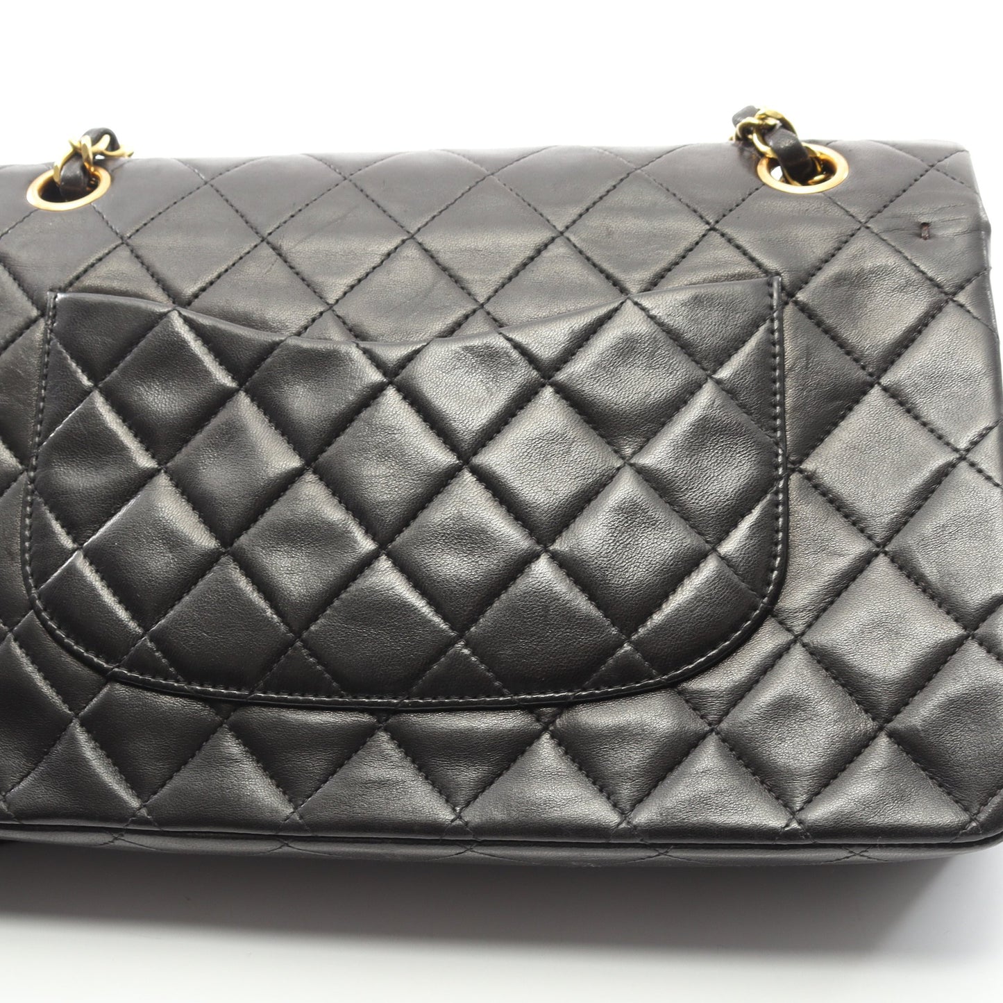 マトラッセ Wフラップ Wチェーンショルダーバッグ ラムスキン ブラック ゴールド金具 シャネル バッグ CHANEL
