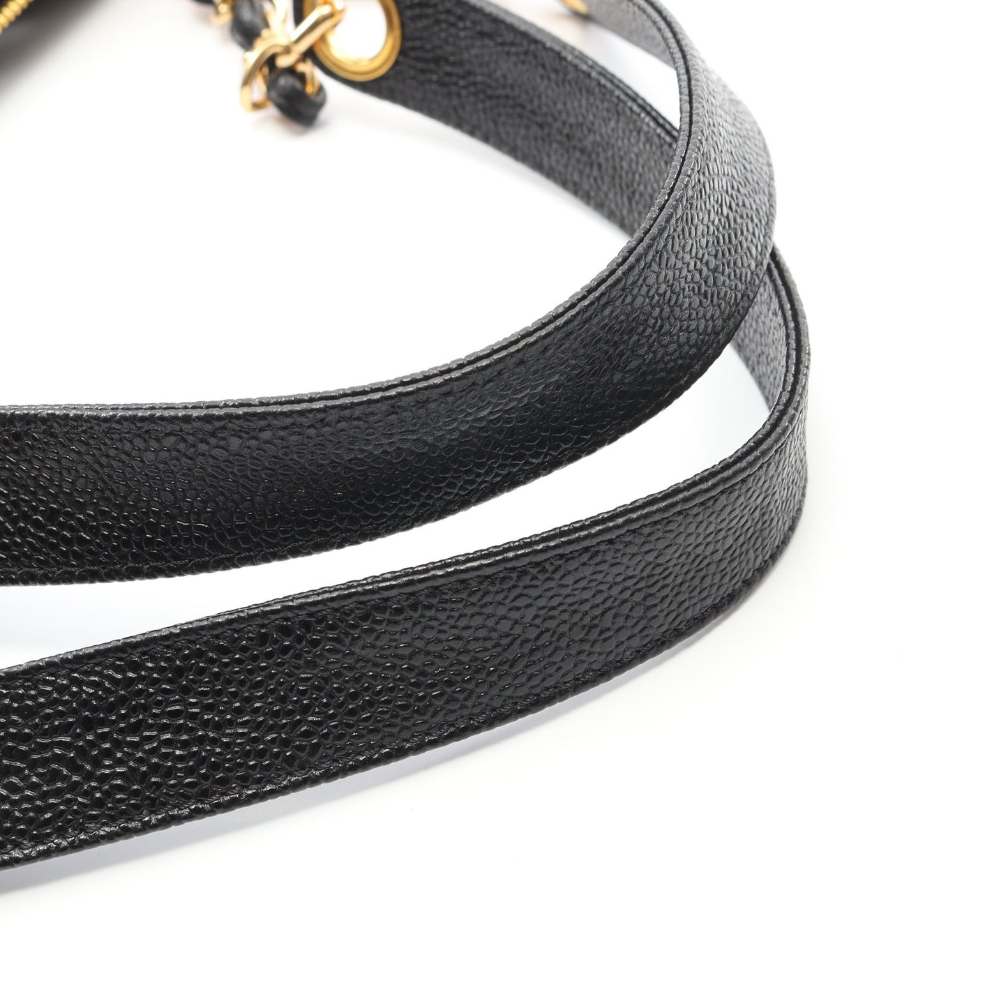 デカココマーク チェーンショルダーバッグ キャビアスキン ブラック ゴールド金具 シャネル バッグ CHANEL