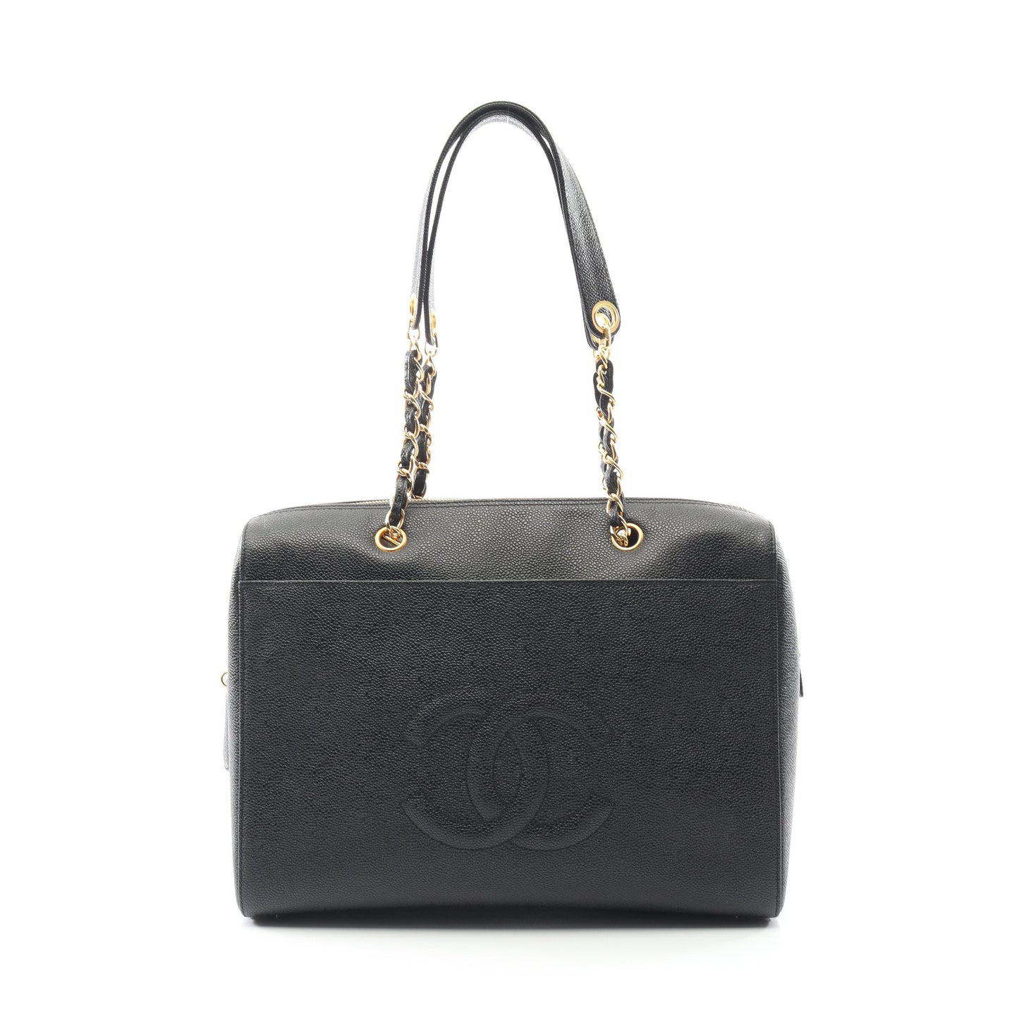 デカココマーク チェーンショルダーバッグ キャビアスキン ブラック ゴールド金具 シャネル バッグ CHANEL