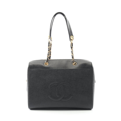 デカココマーク チェーンショルダーバッグ キャビアスキン ブラック ゴールド金具 シャネル バッグ CHANEL