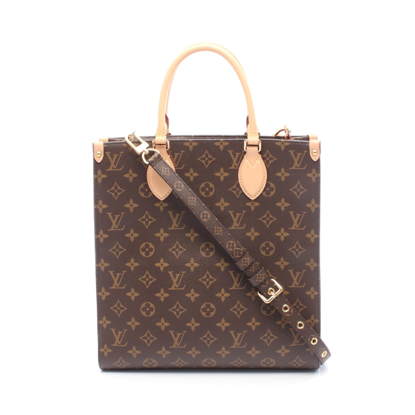 サックプラPM モノグラム ハンドバッグ トートバッグ PVC レザー ブラウン 2WAY ルイヴィトン バッグ LOUIS VUITTON