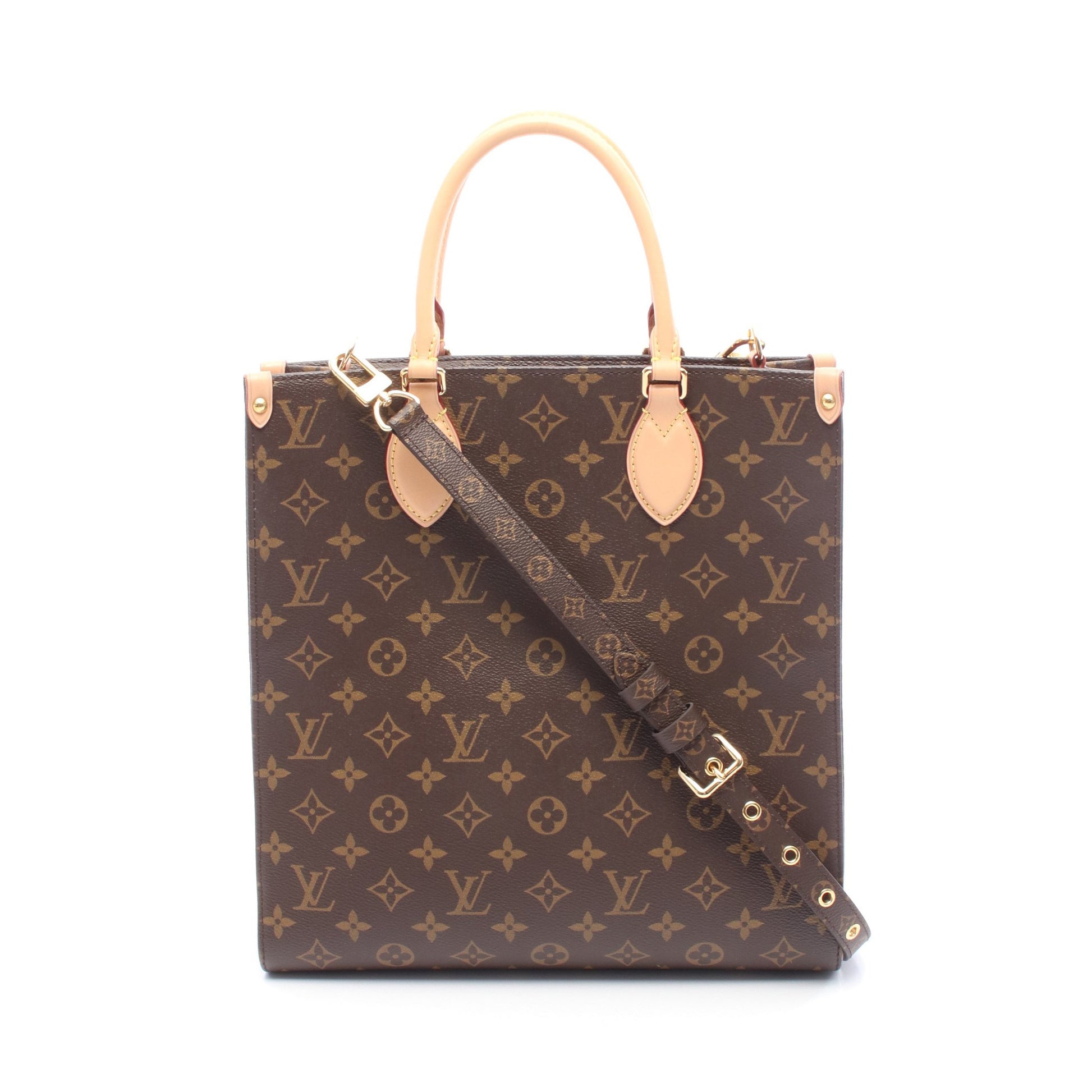 サックプラPM モノグラム ハンドバッグ トートバッグ PVC レザー ブラウン 2WAY ルイヴィトン バッグ LOUIS VUITTON