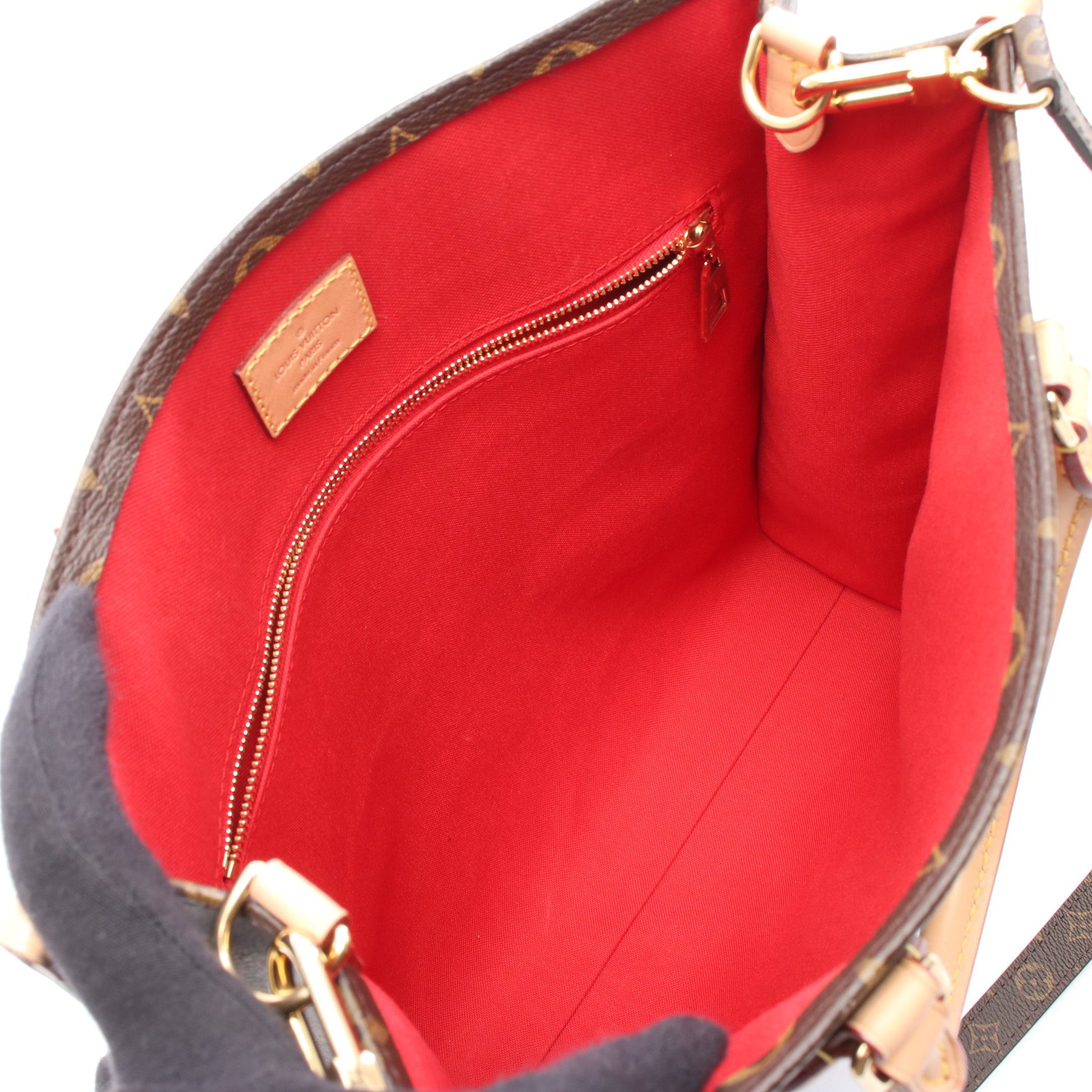 サックプラPM モノグラム ハンドバッグ トートバッグ PVC レザー ブラウン 2WAY ルイヴィトン バッグ LOUIS VUITTON