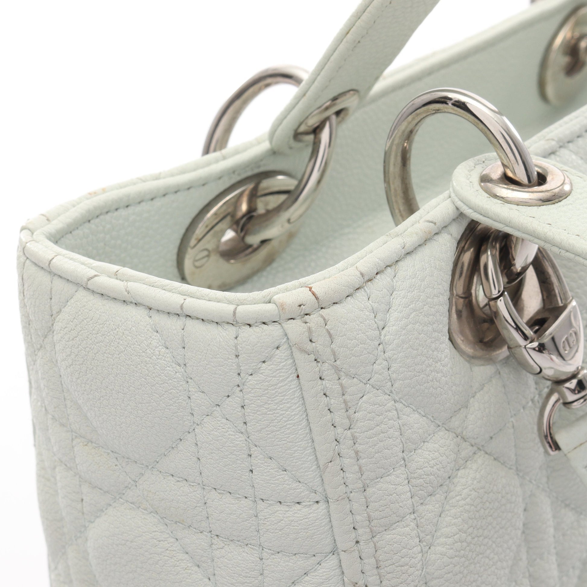 LADY DIOR レディディオール ハンドバッグ レザー ライトグリーン 2WAY クリスチャンディオール バッグ Christian Dior
