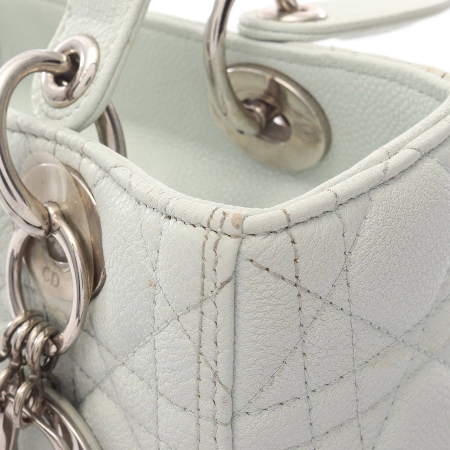 LADY DIOR レディディオール ハンドバッグ レザー ライトグリーン 2WAY クリスチャンディオール バッグ Christian Dior