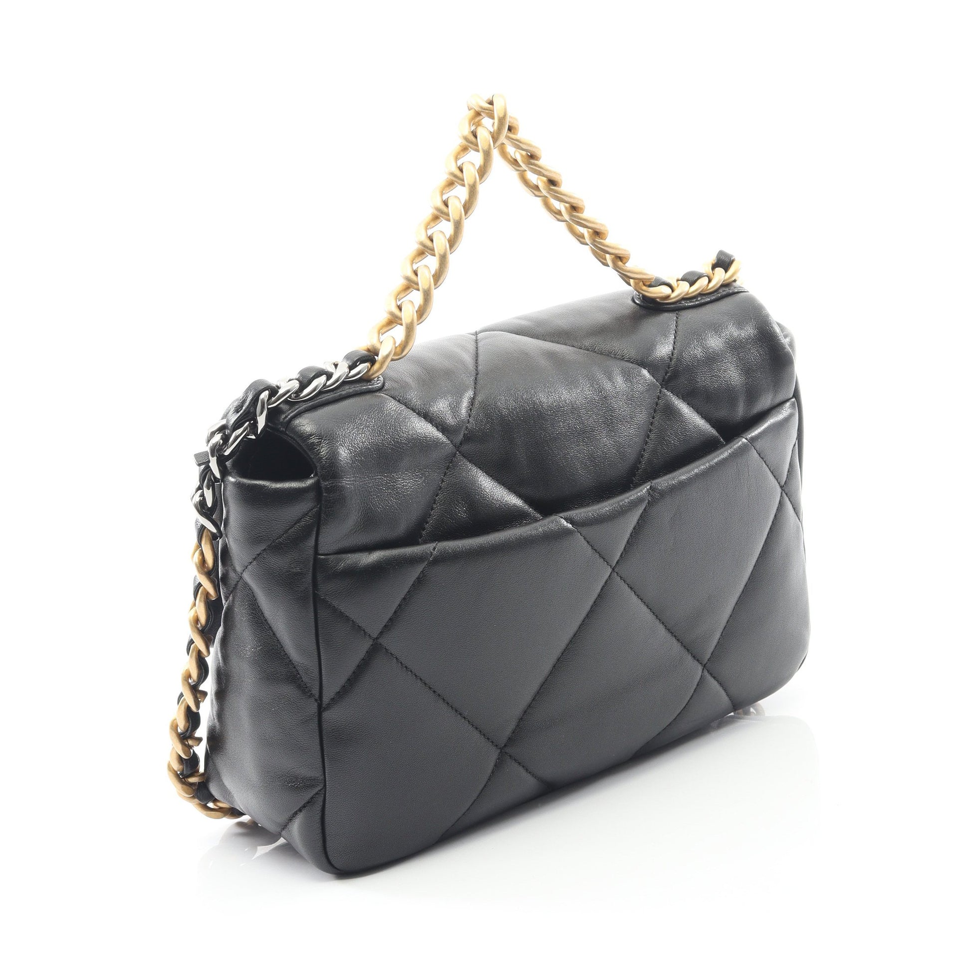 19 ディズヌフ マトラッセ チェーンショルダーバッグ ラムスキン ブラック コンビ金具 2WAY シャネル バッグ CHANEL