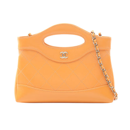 シャネル31 ナノ チェーンショルダーバッグ レザー オレンジ ゴールド金具 シャネル バッグ CHANEL