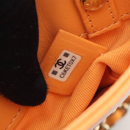 シャネル31 ナノ チェーンショルダーバッグ レザー オレンジ ゴールド金具 シャネル バッグ CHANEL