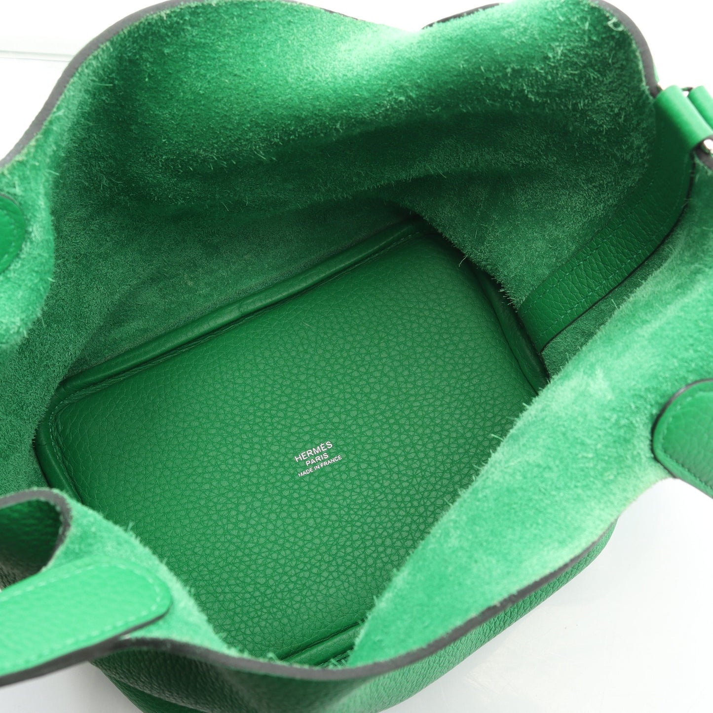 ピコタンロックPM バンブー ハンドバッグ トリヨンクレマンス グリーン シルバー金具 Y刻印 エルメス バッグ HERMES