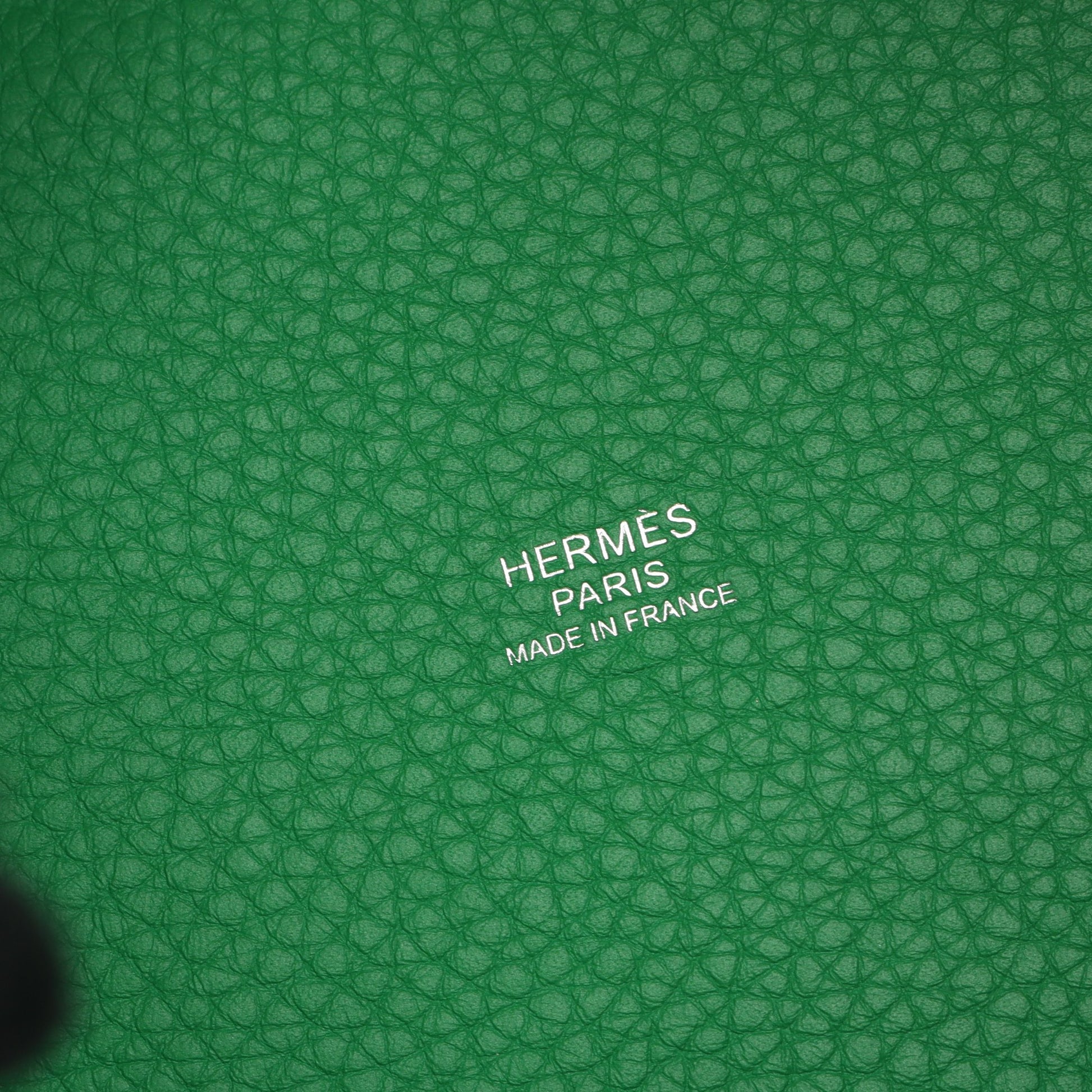 ピコタンロックPM バンブー ハンドバッグ トリヨンクレマンス グリーン シルバー金具 Y刻印 エルメス バッグ HERMES