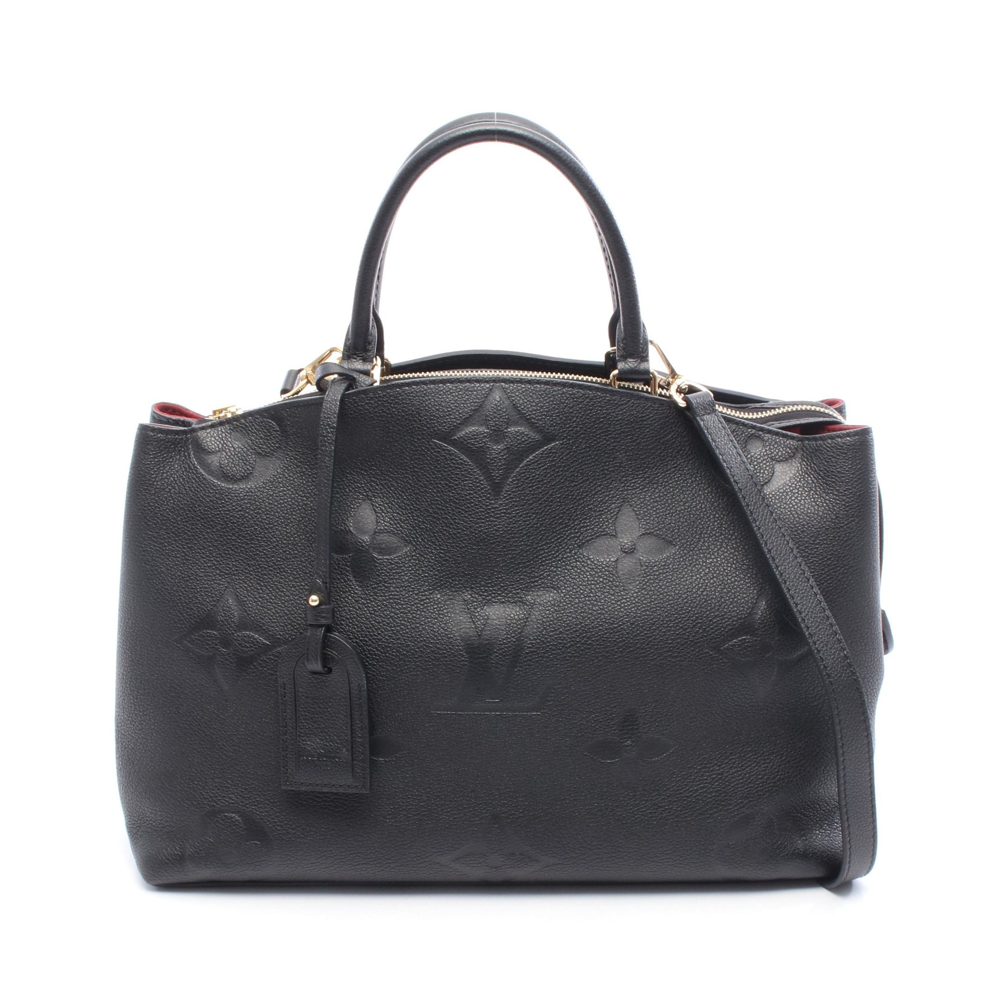 グラン パレMM モノグラムアンプラント ハンドバッグ レザー ブラック 2WAY ルイヴィトン バッグ LOUIS VUITTON