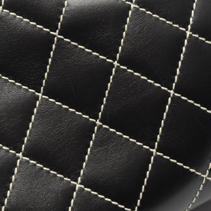 ワイルドステッチ ハンドバッグ レザー ブラック ゴールド金具 シャネル バッグ CHANEL