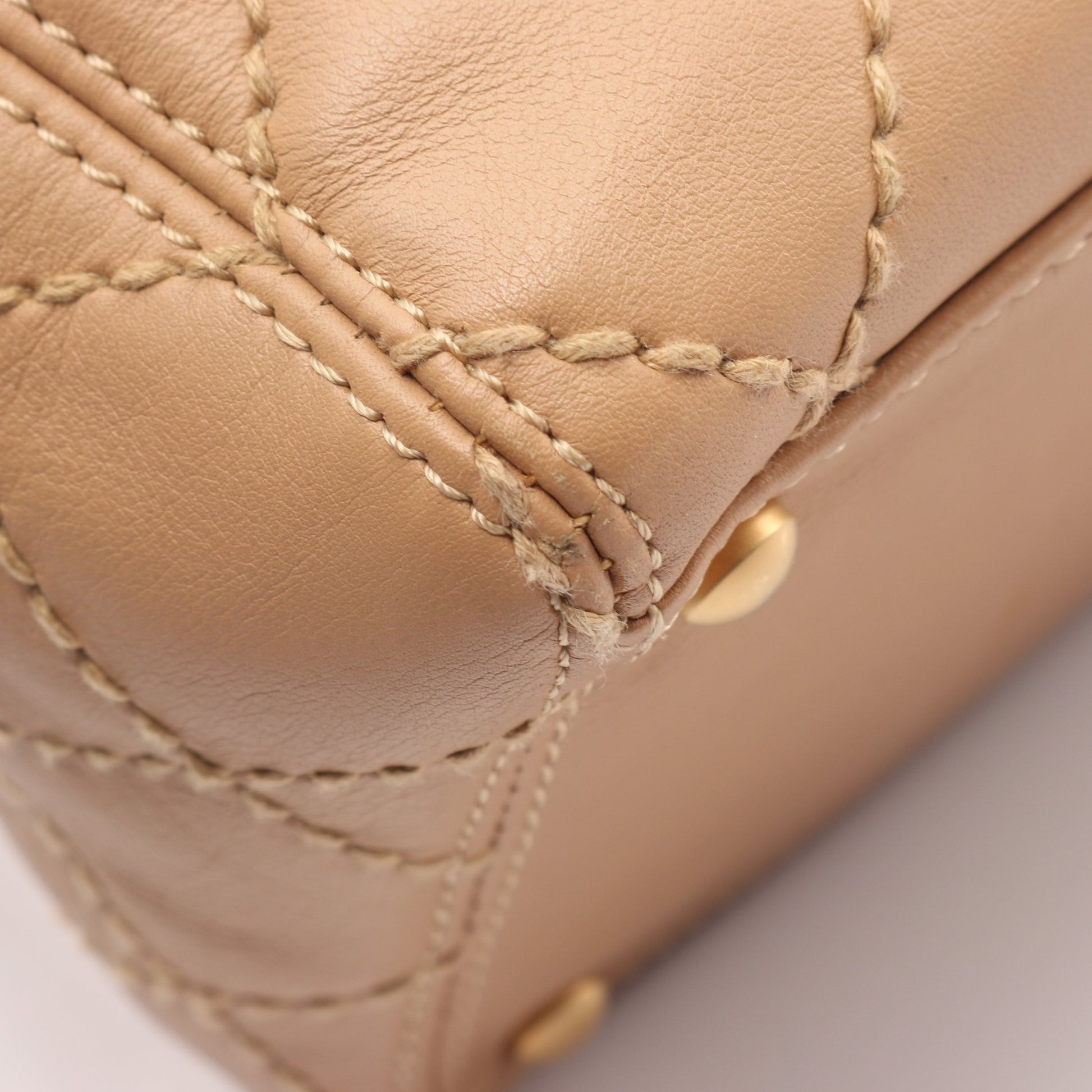 ワイルドステッチ ショルダーバッグ トートバッグ ハンドバッグ トートバッグ レザー ベージュ ゴールド金具 シャネル バッグ CHANEL