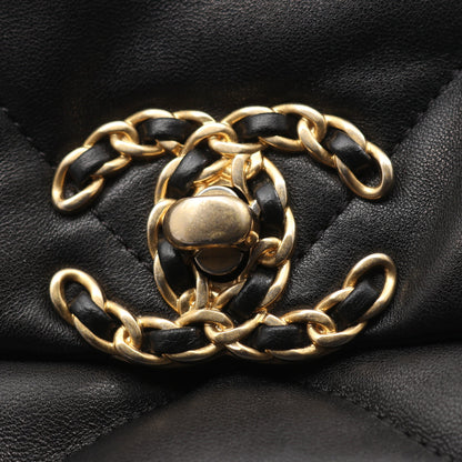 19 ディズヌフ マキシ チェーンショルダーバッグ ラムスキン ブラック コンビ金具 2WAY シャネル バッグ CHANEL