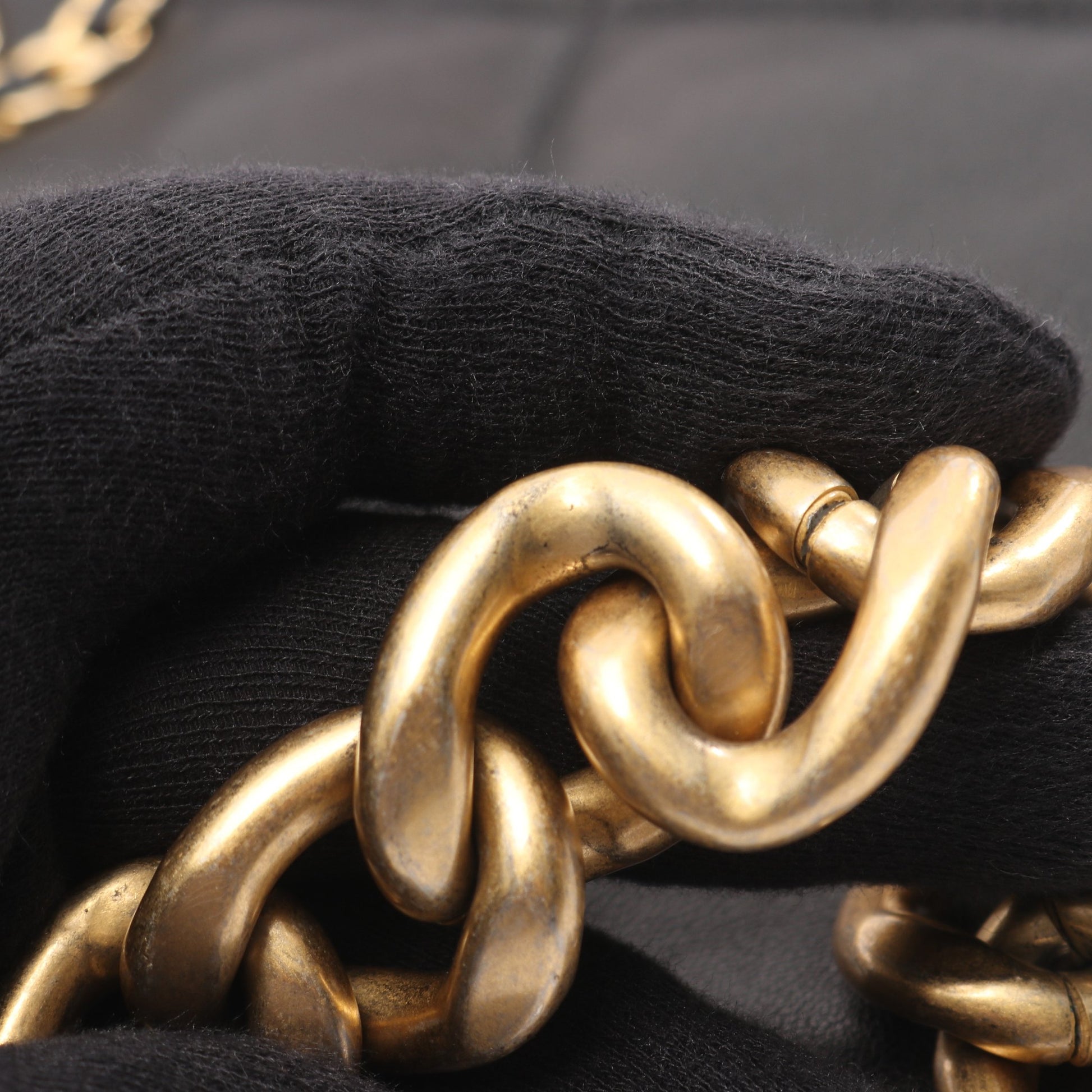 19 ディズヌフ マキシ チェーンショルダーバッグ ラムスキン ブラック コンビ金具 2WAY シャネル バッグ CHANEL