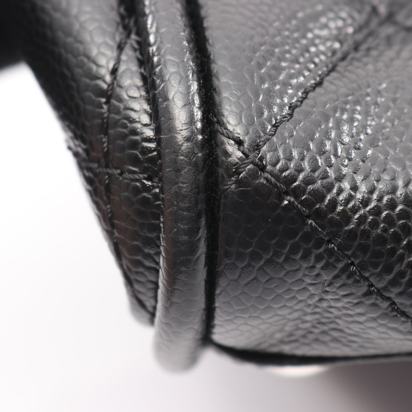 マトラッセ デカココマーク ハンドバッグ ミニボストンバッグ キャビアスキン ブラック シルバー金具 シャネル バッグ CHANEL