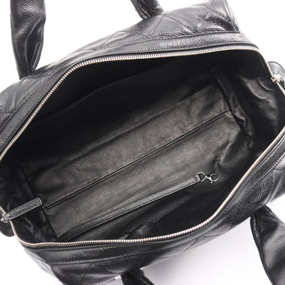 マトラッセ デカココマーク ハンドバッグ ミニボストンバッグ キャビアスキン ブラック シルバー金具 シャネル バッグ CHANEL