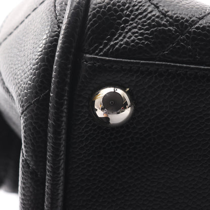 マトラッセ デカココマーク ハンドバッグ ミニボストンバッグ キャビアスキン ブラック シルバー金具 シャネル バッグ CHANEL