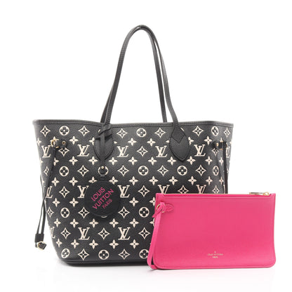 ネヴァーフル MM モノグラムアンプラント ショルダーバッグ トートバッグ レザー ブラック ホワイト ルイヴィトン バッグ LOUIS VUITTON