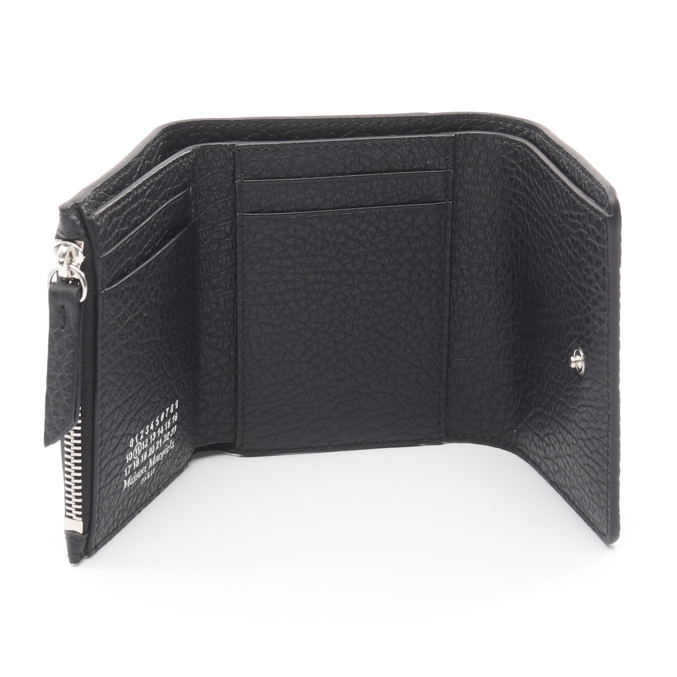 スリーフォールドウォレット 三つ折り財布 レザー ブラック メゾン