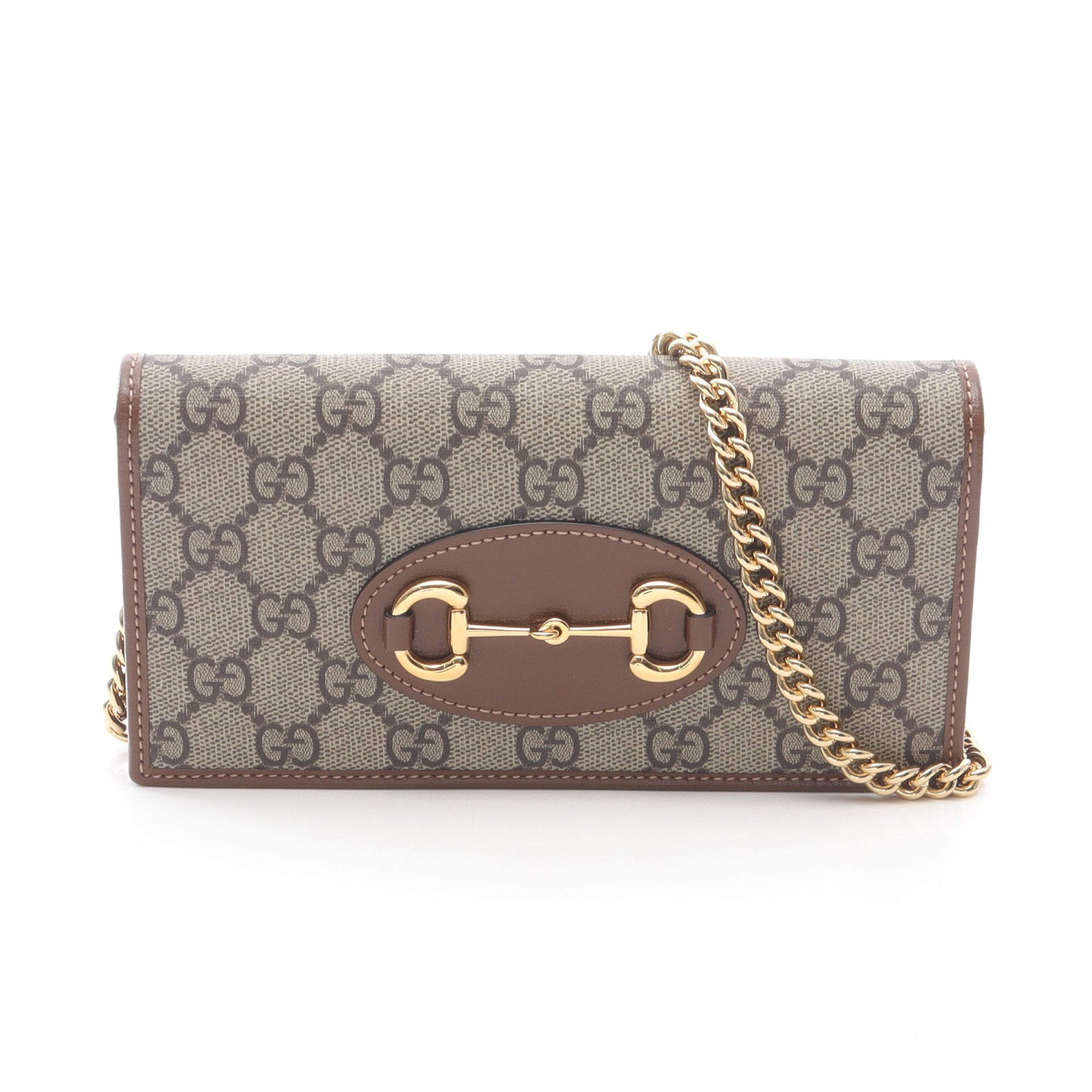 GUCCI グッチ 8402  ホースビット GGスプリーム PVCコーティングキャンバス 長財布 ブラウン メンズ GUCCI（グッチ） 財布 カードケースウォレット レディース メンズ GG