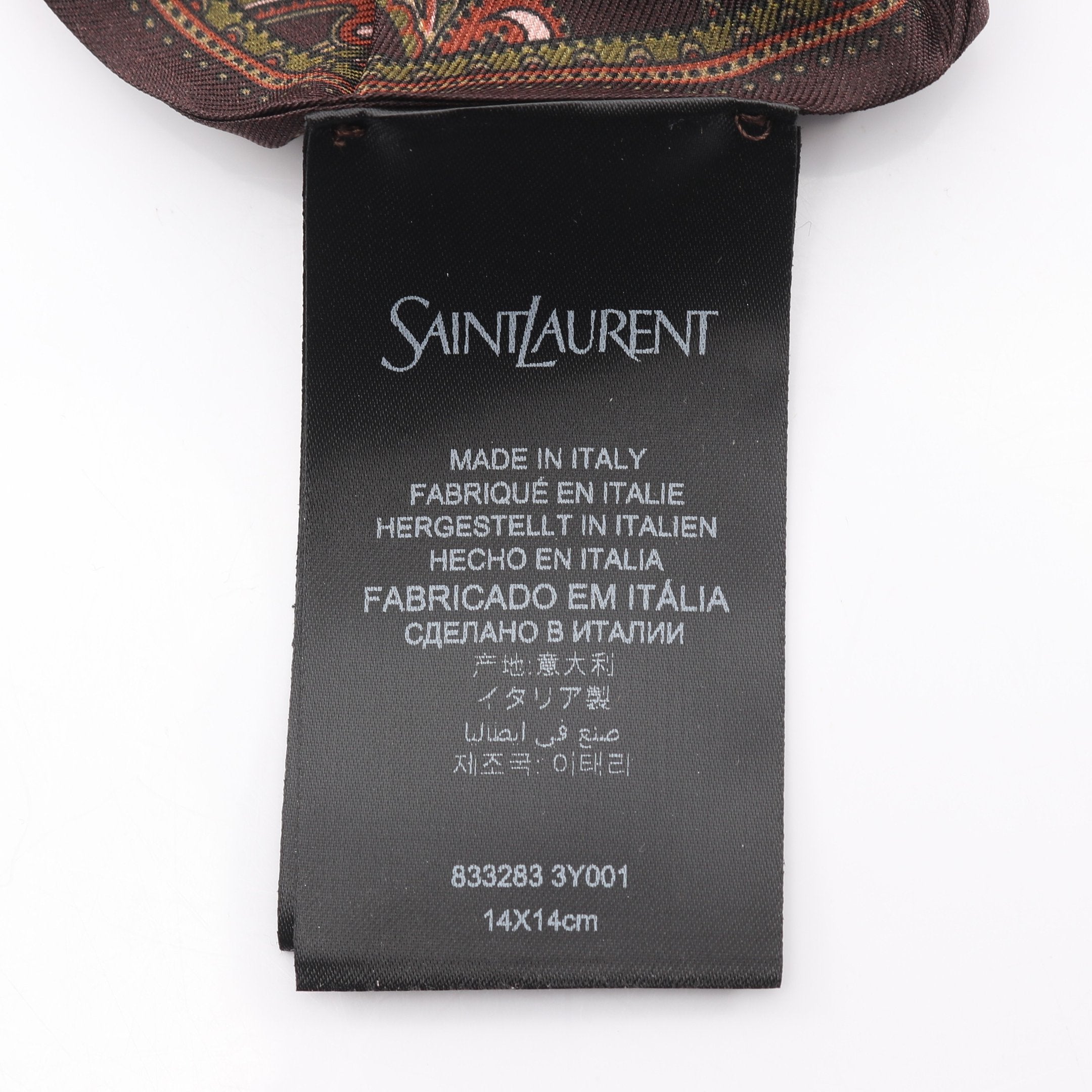 YSLモノグラム スクランチ シュシュ ヘアアクセサリー ペイズリー柄