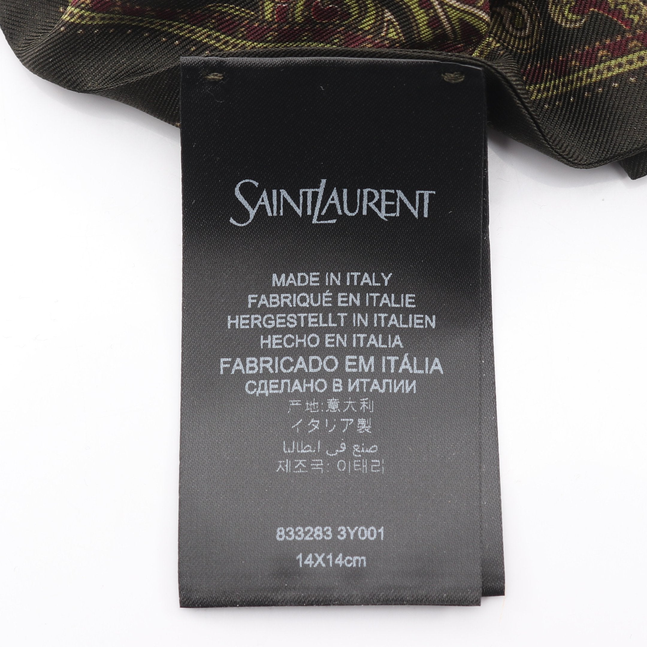 YSLモノグラム スクランチ シュシュ ヘアアクセサリー ペイズリー柄