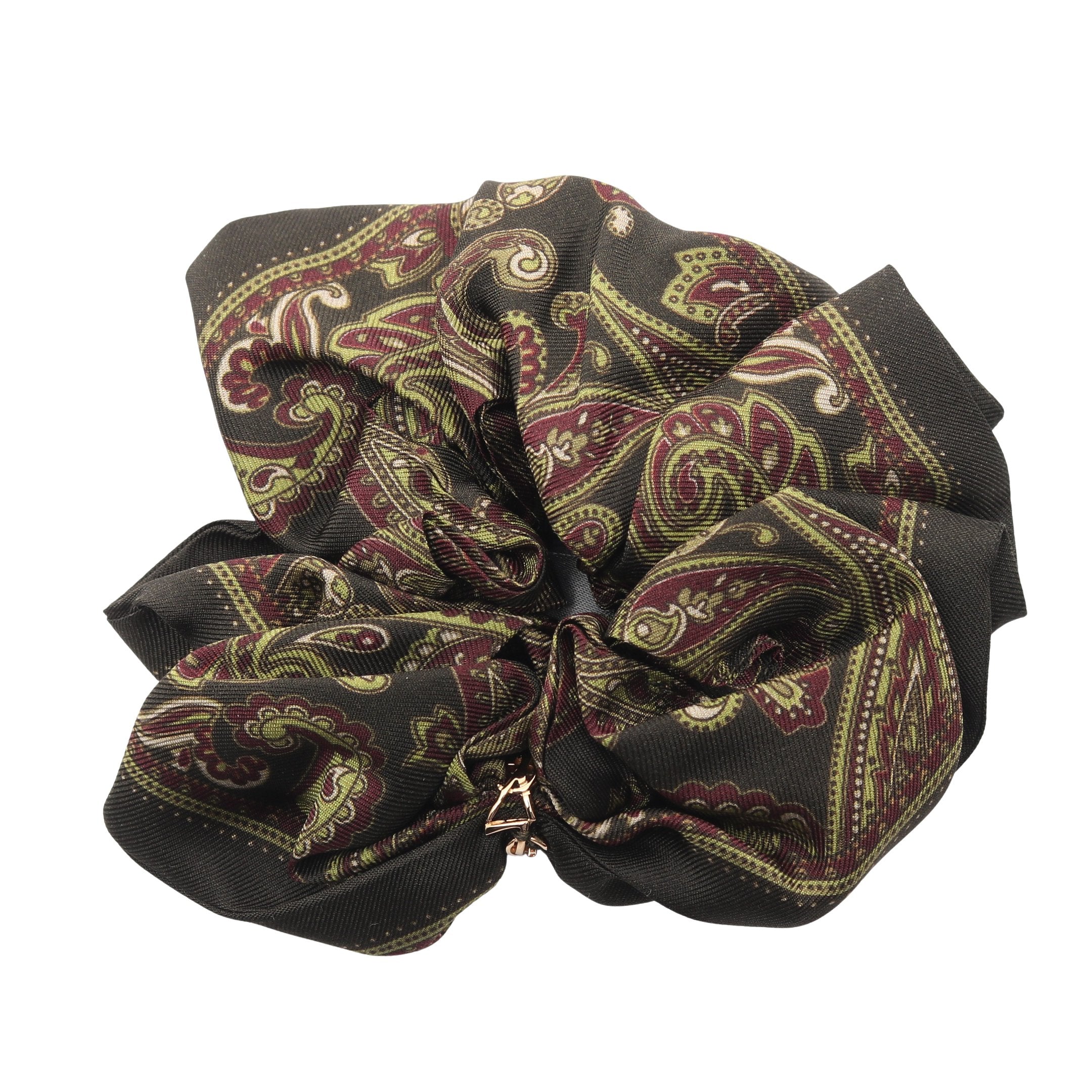 YSLモノグラム スクランチ シュシュ ヘアアクセサリー ペイズリー柄