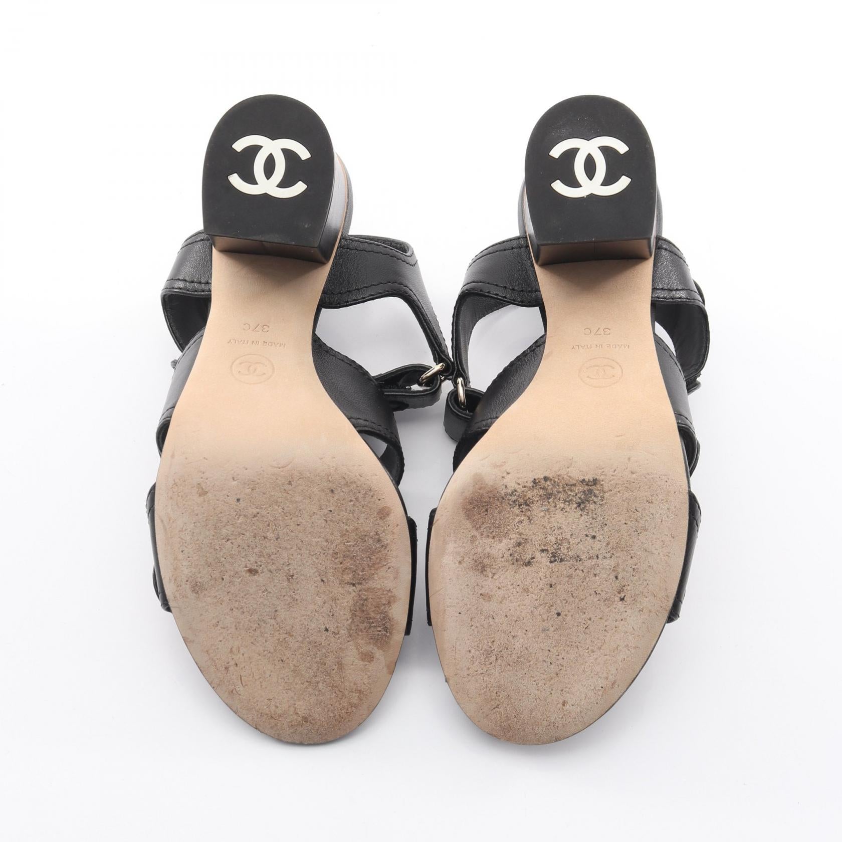 ココマーク サンダル レザー ブラック シャネル – RECLO