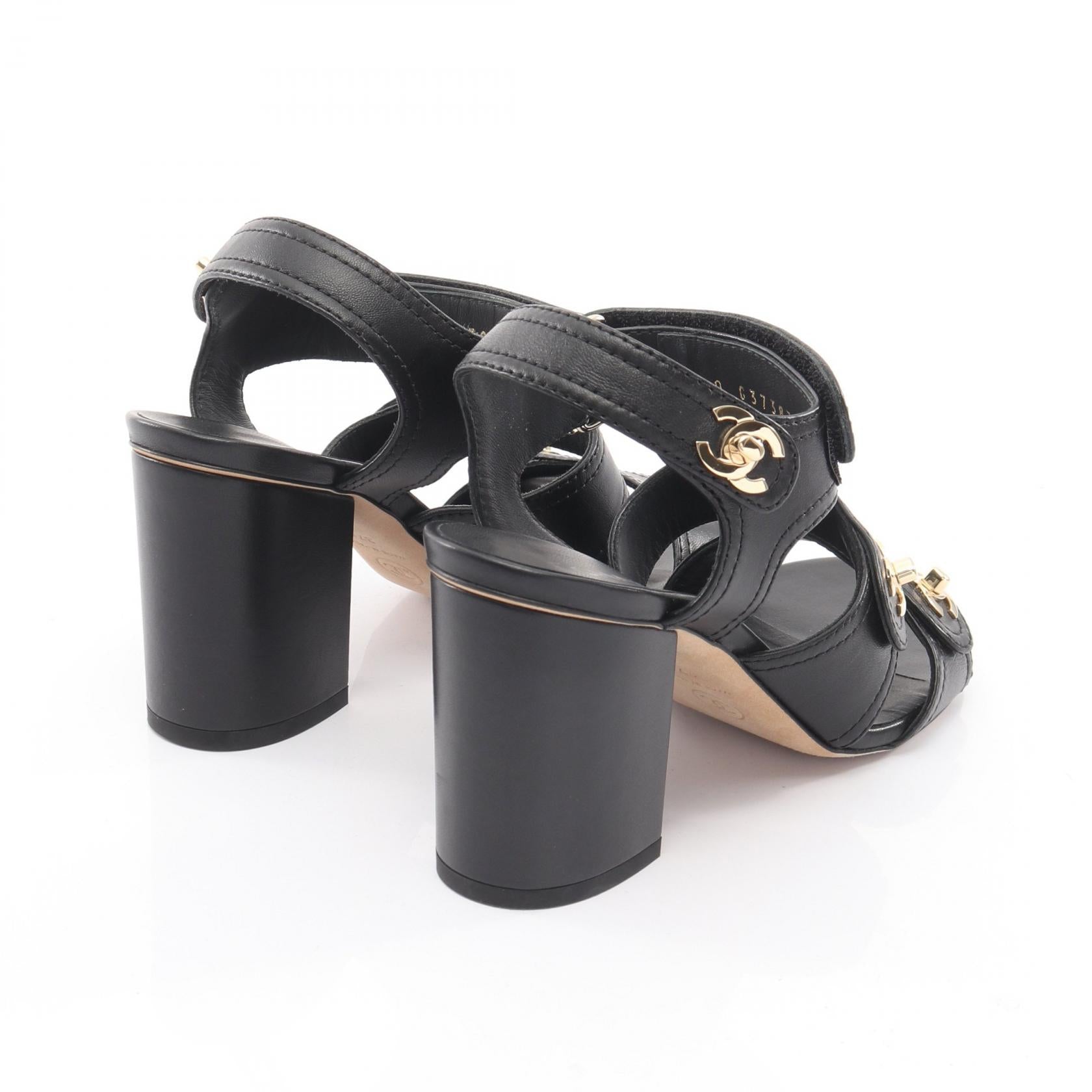 ココマーク サンダル レザー ブラック シャネル – RECLO
