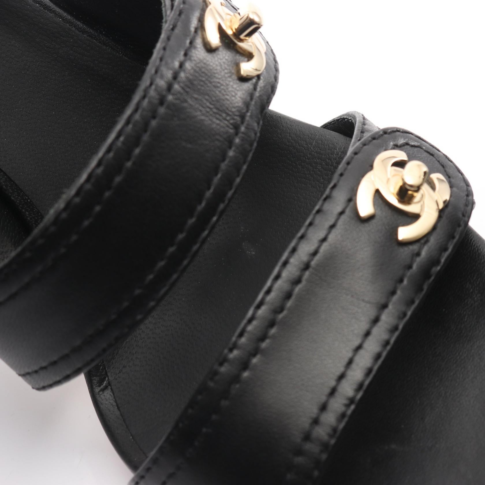 ココマーク サンダル レザー ブラック シャネル – RECLO