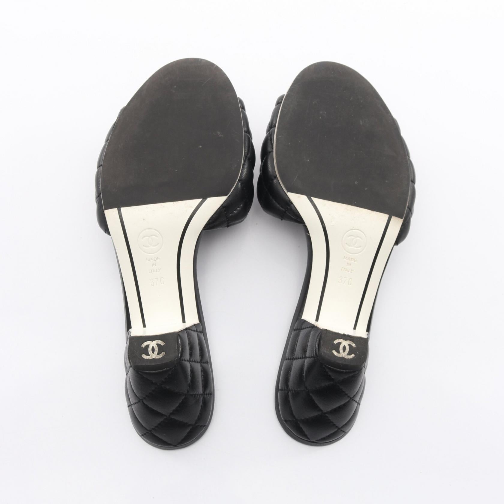 マトラッセ ココマーク サンダル レザー ブラック シャネル – RECLO