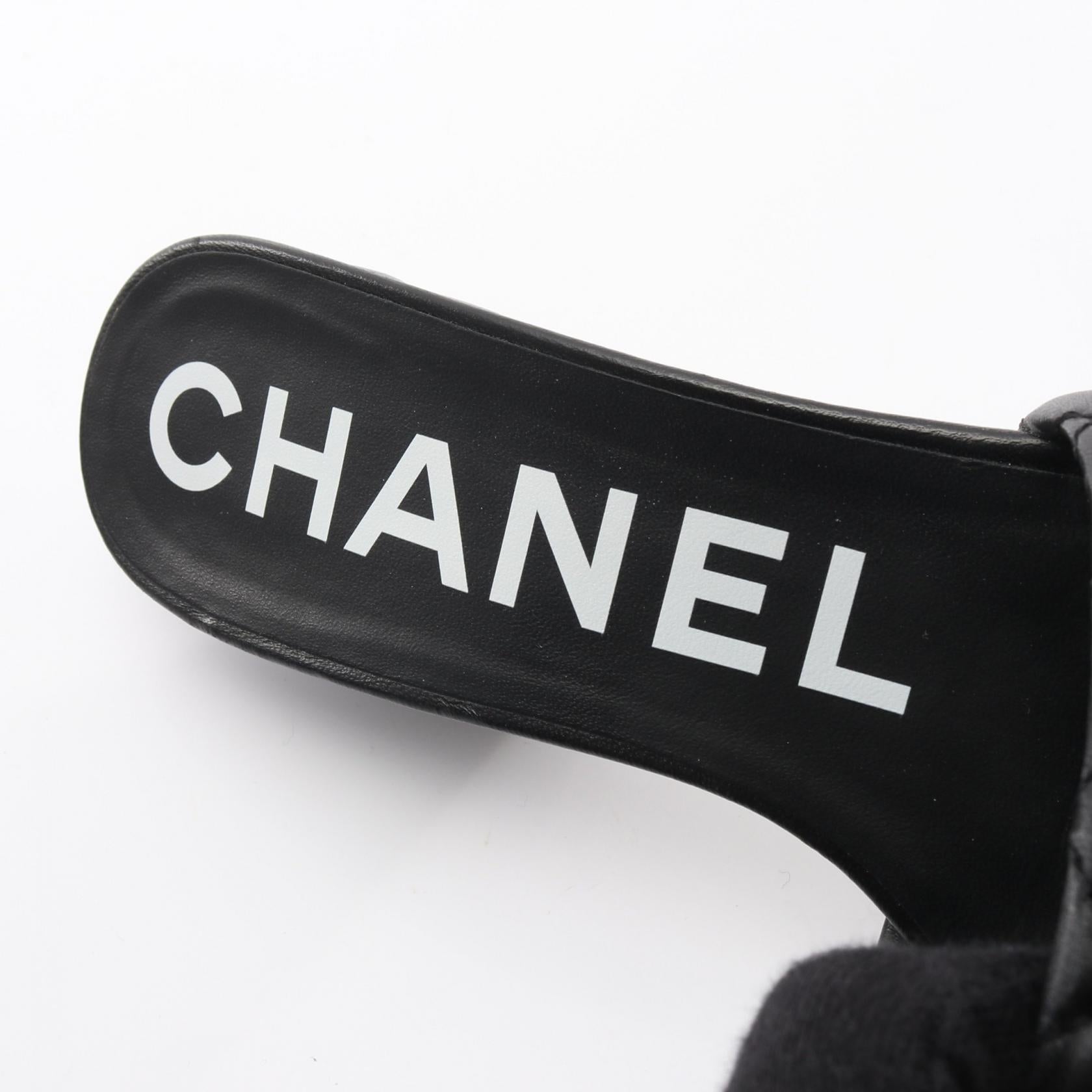 マトラッセ ココマーク サンダル レザー ブラック シャネル シューズ CHANEL