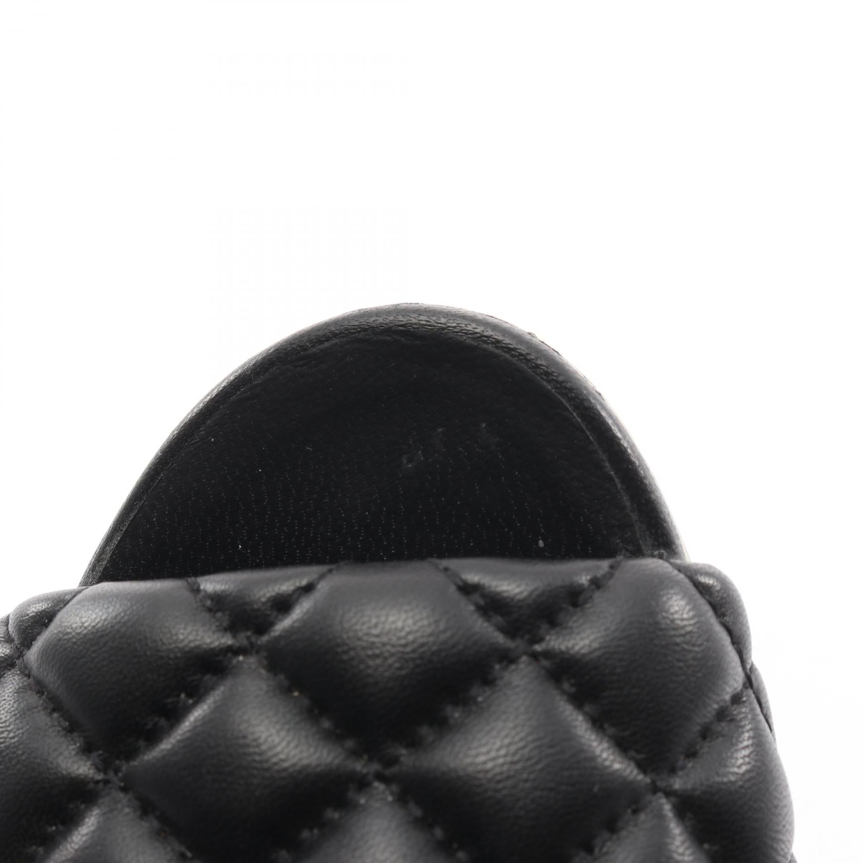 マトラッセ ココマーク サンダル レザー ブラック シャネル シューズ CHANEL